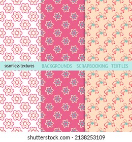 Seamless color background.The texture of simple doodle elements. Decorations for fabrics, childrens textiles.For scrapbooking, packaging, gift products. Digital template. Easter, Christmas backgroun