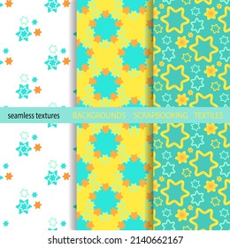 Seamless color background. The texture of simple doodle elements. Decorations for fabrics, children's textiles.For scrapbooking, packaging, gift products. Digital template. Easter,Christmas background