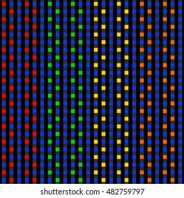Seamless color blocks pattern. Repeated squares texture background. Abstract wallpaper. Check plaid motif. Vector illustration
