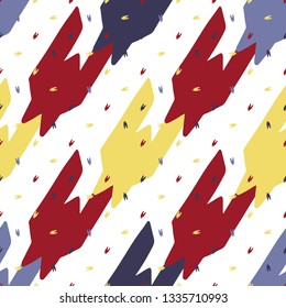 Seamless color bright dogtooth vector pattern. Vintage fashion textile background.Graphic classic texture