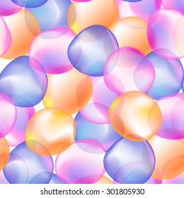 Seamless color bubble pattern - vector
