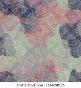Seamless color camouflage made of amorphous spots.
The picture is parquet-like.