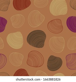 Seamless Color Combinations of Brown Red and Purple Seashell Pattern