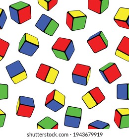 seamless color cube background isolated on white background 