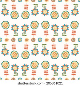 Seamless color decorative flower pattern for textiles, interior design, for book design, website background