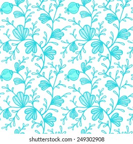 Seamless color floral pattern