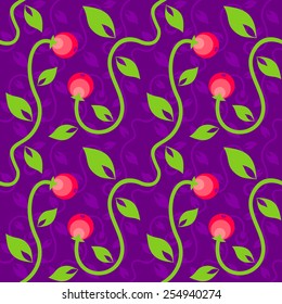 Seamless color floral pattern with berry