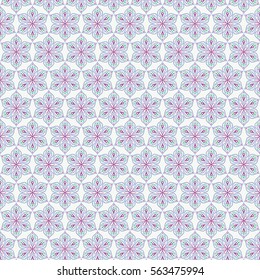 Seamless color floral pattern. Swatch is included in vector file. 