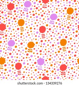 Seamless color floral pattern for textiles, interior design, for book design, website background.