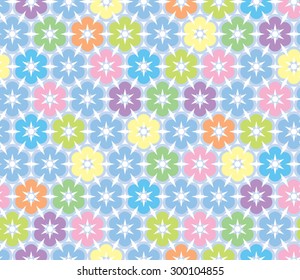 Seamless color flower pattern