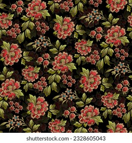  color transparente efecto completo flor patrón de ramas de colores negro diseño de fondo negro
