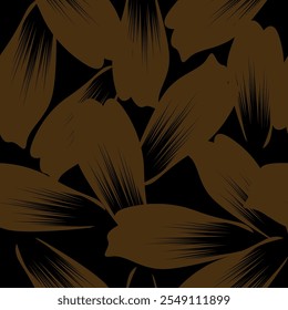 seamless color full flower leaf bunch pattern dark background design