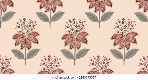  seamless  color full paisley flower bunch pattern background design