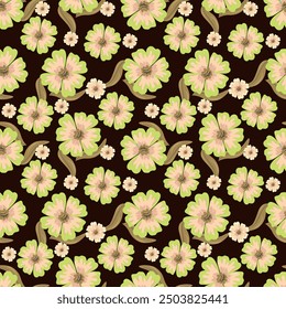 Diseño de fondo de crema de patrón de manojo de hojas de flores de Paisley a todo color sin costuras