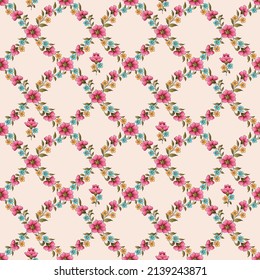  seamless  color full paisley  small flower bunch pattern background design