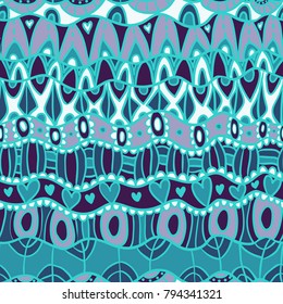 Seamless color geometric abstract  waves pattern. Vector illustration.