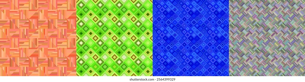 Seamless color geometric pattern set