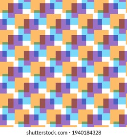 Seamless color geometric pattern of squares for texture, textiles, packaging, and simple backgrounds. Simple design.