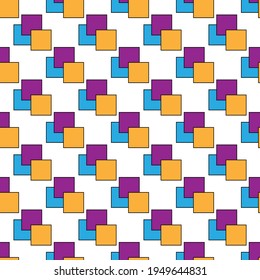 Seamless color geometric pattern of squares for texture, textiles, packaging, and simple backgrounds. Simple design.