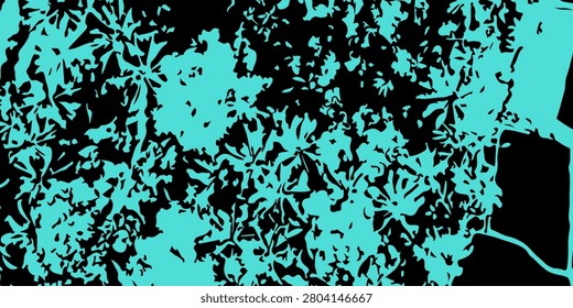 Seamless color grunge turquoise background. Halftone elements. Texture of spots, stains, ink, dots, scratches. Vintage damaged cyan design backdrop. Abstract square aged green wall