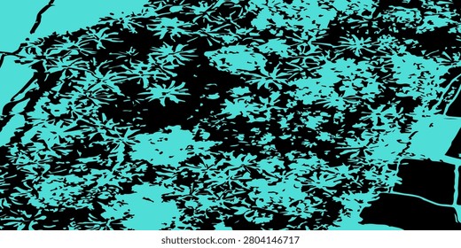 Seamless color grunge turquoise background. Halftone elements. Texture of spots, stains, ink, dots, scratches. Vintage damaged cyan design backdrop. Abstract square aged green wall