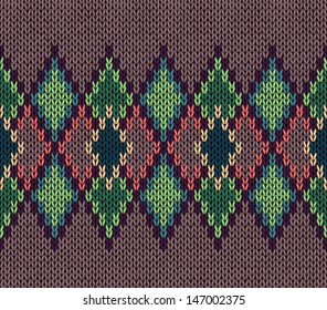 Seamless color knitted ornament pattern