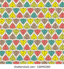 Seamless color leaf pattern. Vector illustration