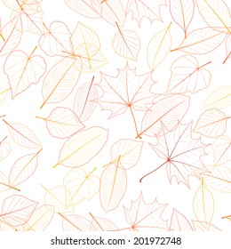 Seamless color leaves pattern. plus EPS10 vector file