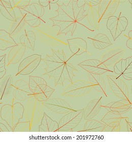 Seamless color leaves pattern. plus EPS10 vector file