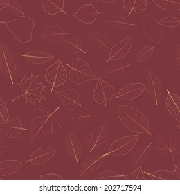 Seamless color leaves pattern. plus EPS10 vector file