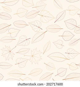 Seamless color leaves pattern. plus EPS10 vector file