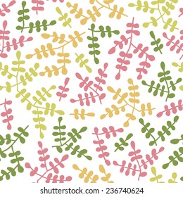 Seamless color leaves pattern. Vector illustration