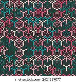 Patrón de color sin fisuras de elementos geométricos abstractos. Diseño de textura, textiles, ropa, packaging e idea creativa