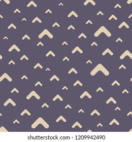 Seamless color pattern. Arrows motif. Smooth arrows. Minimalist abstract background. Simple modern print with pointers of different size. Digital paper, textile print. Vector art.
