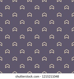 Seamless color pattern with arrows motif. Minimalist abstract background. Simple modern print with pointers. Digital paper, textile print. Vector art.