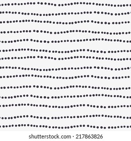Seamless color pattern with black dots. Vector illustration