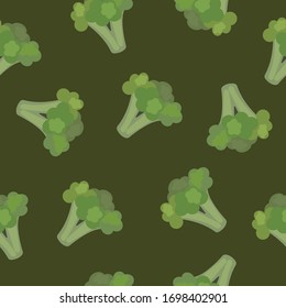 Seamless color pattern with broccoli