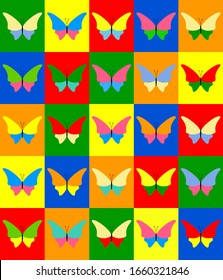 seamless color pattern with butterflies