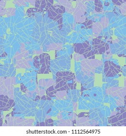 A seamless color pattern composed of torn spots. Texture in camouflage style. Fashionable wallpaper. A network of intersecting broken pentagons.