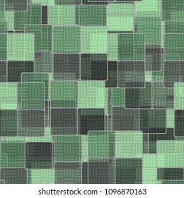 Seamless color pattern consisting of squares. Chaos of multi-colored elements. Camouflage texture.