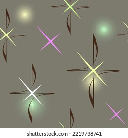 seamless color pattern with decorative abstract element on plain color background