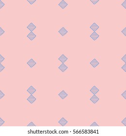 Seamless color pattern. Doodle pen. Geometric pattern on pink background.