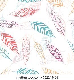 seamless color pattern of feathers