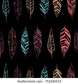 seamless color pattern of feathers