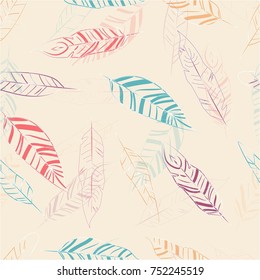 seamless color pattern of feathers