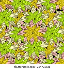 Seamless color pattern with flowers. Vector illustration