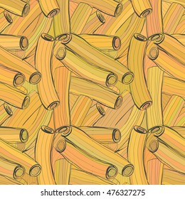 Seamless color pattern in the form of pasta. Maybe backdrop for branded products, postcard.