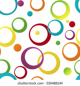 Seamless color pattern with geometric ornament the rings