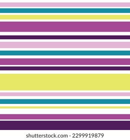 Seamless color pattern in a horizontal stripe. Yellow, purple and turquoise color