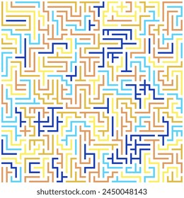 Seamless color pattern of horizontal and vertical lines. Imitation of a maze. Abstract Background template for design and creativity